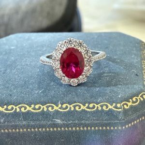 925 Sterling Silver 2 Carat Lab Grown Gemstone Ring size5,6,7,8,9